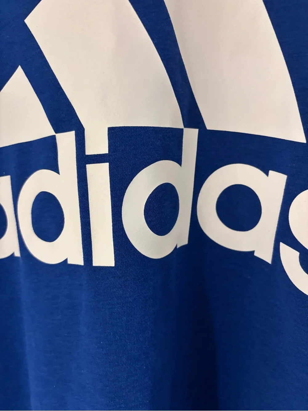 Adidas Men’s Essentials Big Logo Fleece Crewneck Sweatshirt Size 2XL Blue EUC